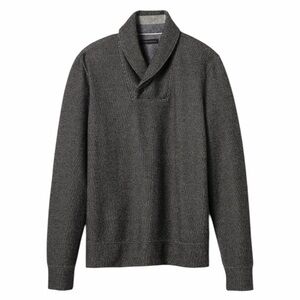 Banana Republic Sweater Men’s Medium Gray Italian Merino Shawl Collar